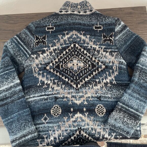 J Jill Southwestern Duster Long Sweater Cardigan Topper Coat Small Wool Blend - Picture 7 of 12